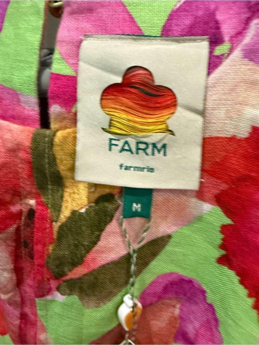 Farm Rio Artsy Flora linen mide dress - Picture 5 of 6